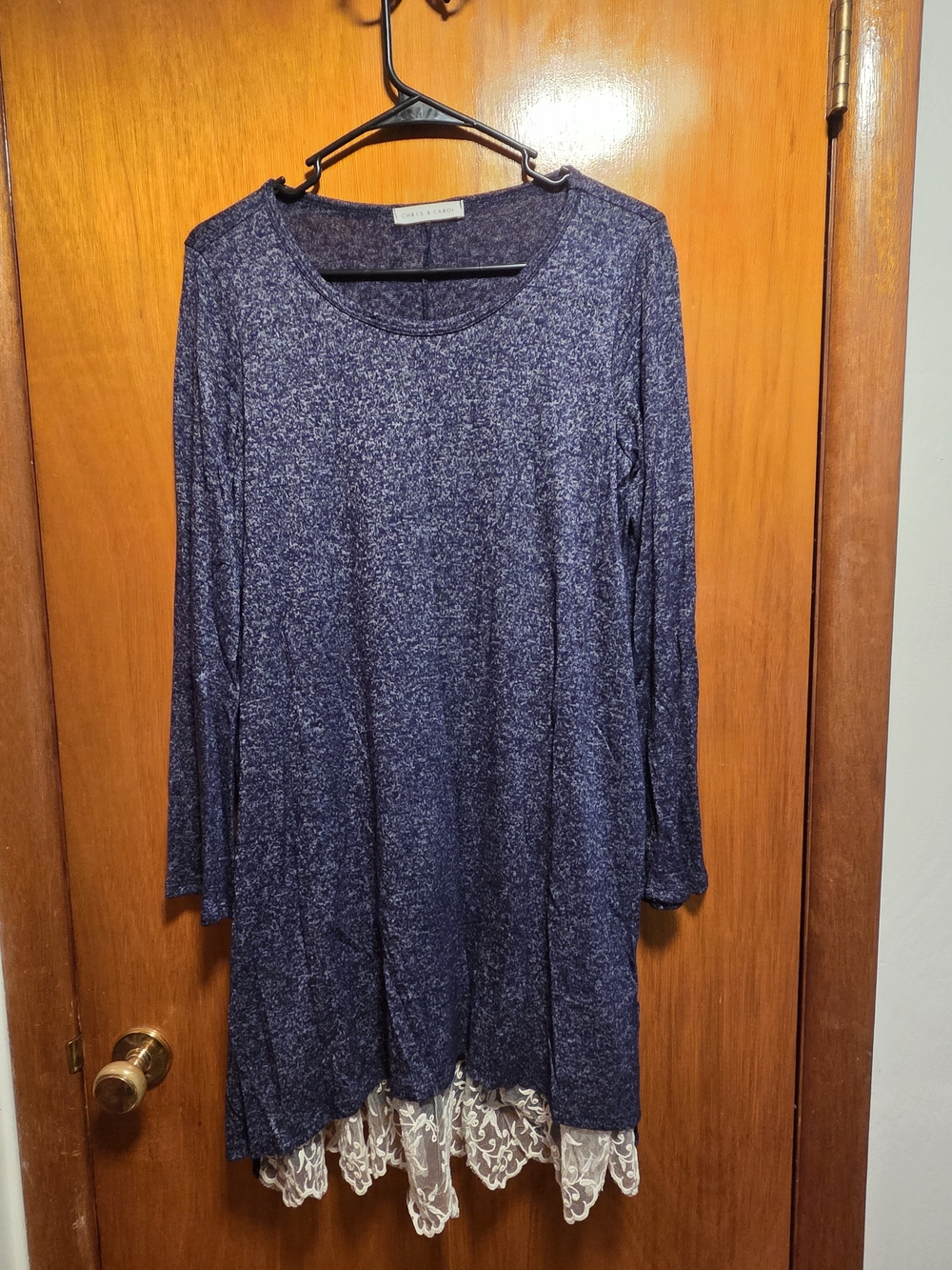 Chris & Carol Heathered Purple Scoop Neck Top